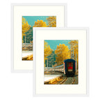 Golden State Art, 16x20 Picture Frame, Poster Frame in White, Display 11x14 with Mat or 16x20 Without Mat, 2 Pack