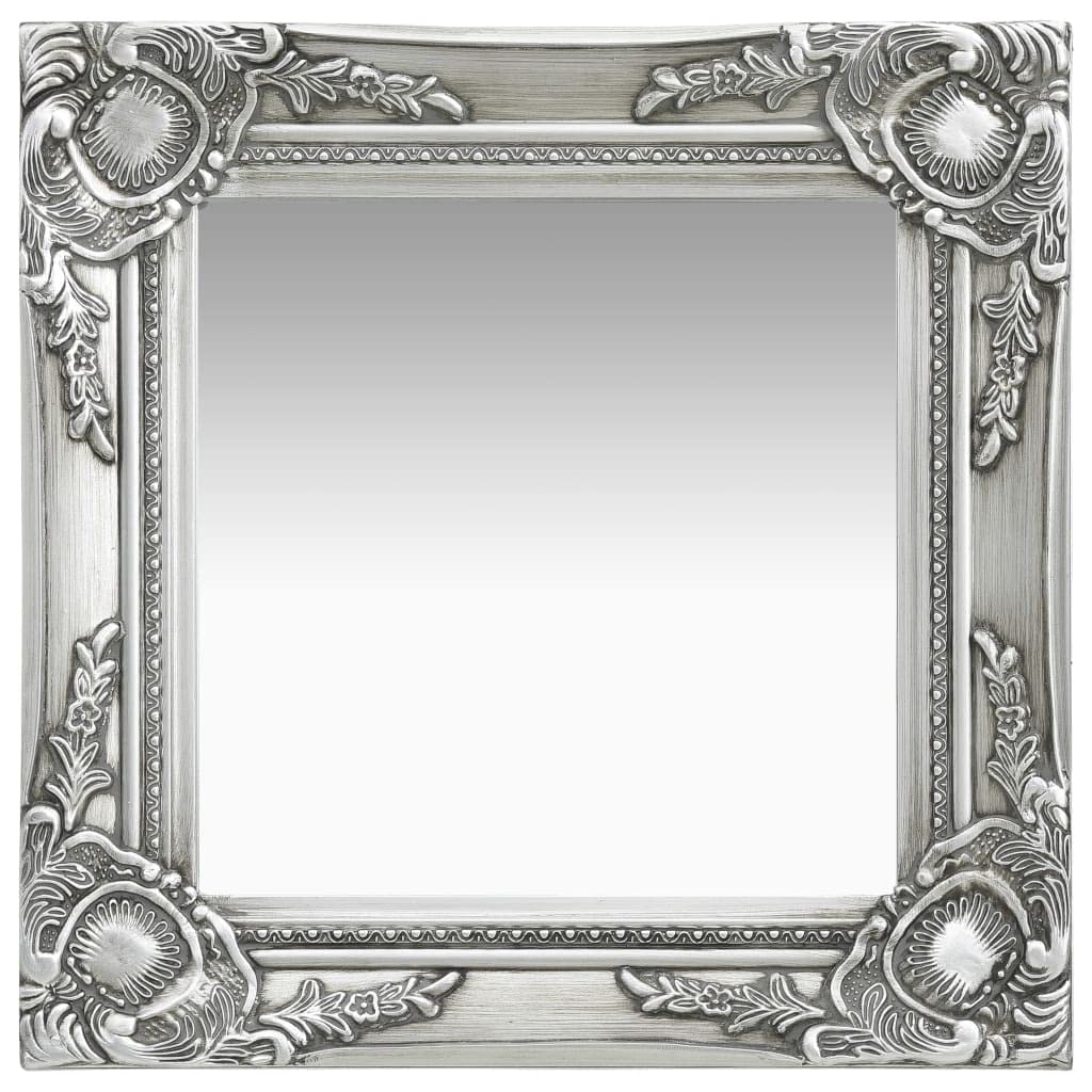vidaXL Black Wall Mirror, Baroque Style with Sturdy Wooden Frame and Beveled Edge, Decorative Rectangle Mirror for Bathroom, Dressing Room, or Hallway 19.7&quot;x31.5&quot;