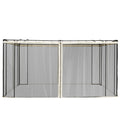 Outsunny 10' X 13' Universal Replacement Mesh Sidewall Netting For Patio Gazebos And Canopy Tents With Zippers, (Sidewall Only)
