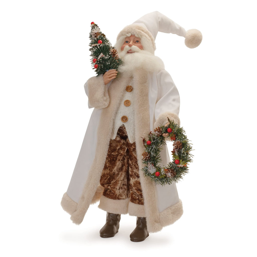 Melrose Resin Santa With Christmas Tree Figurine, 9-Inch Height, Holiday Season Decoration