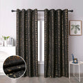Taisier Home Gold Foil Print Linen Textured Curtains Geometric Dots Pattern Design Curtains for Bedroom Living Room Thermal Insu