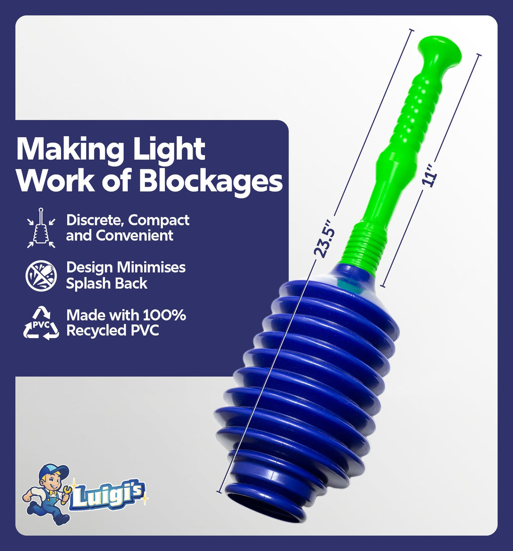 Luigi'S Toilet Plunger | The World'S Best Unblocker | Snake Design Bathroom Plungers | Clog & Blockage Remover