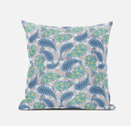 HomeRoots Cream Magenta Red 16â€ Green Indigo Boho Paisley Zippered Suede Throw Pillow