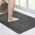 Walensee Large Bathroom Rug Non Slip Bath Mat (24x60 Inch Gery) Water Absorbent Super Soft Shaggy Chenille Machine Washable Dry 