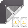 Ultrashang Bed Sheet Straps Fasteners: 2-Set White Elastic Triangle Adjustable Fitted Sheets Holder Clips Suspenders Grippers Fo