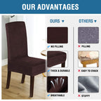 H.Versailtex Velvet Dining Chair Covers Stretch Chair Covers For Dining Room Set Of 4 Parson Chair Slipcovers Chair Protectors C