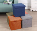 Almand Fabric Living Foldable Storage Bins Box Ottoman Bench Container Organizer With Cushion Seat Lid,Cube,Multi Colour(30X30X3