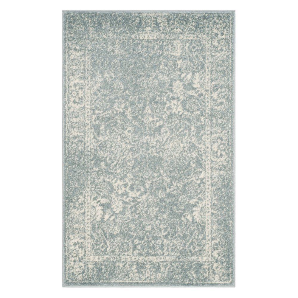 SAFAVIEH Adirondack Collection Area Rug - 6 Round, Slate & Ivory, Oriental Distressed Design, Non-Shedding & Easy Care, Ideal f