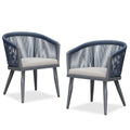 Purple Leaf 2 Pieces Outdoor Dining Chairs All-Weather Rattan For Lawn Garden Backyard Deck Patio Dining Chairs With Cushions, N