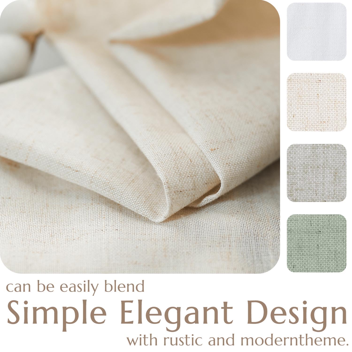 Jinchan Linen Textured Tier Curtains 36 Inch For Kitchen Windows Country Farmhouse Cafe Small Curtains Rustic Light Filtering Half Curtains For Living Room Laundry Bathroom Rod Pocket 2 Panels Crude