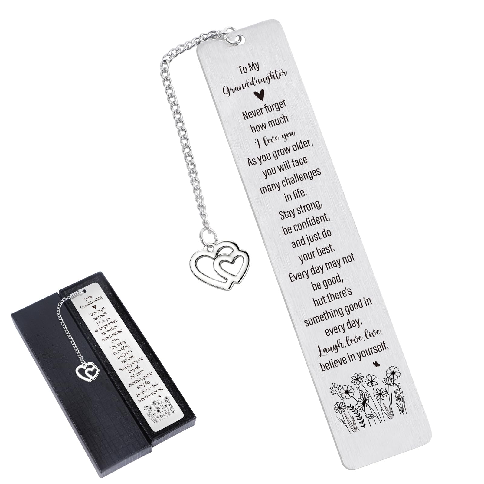 Shejdgart Granddaughter Bookmark Gifts from Grandparents - Inspirational Grand Daughter Gifts from Grandma Grandpa, Encouraging 