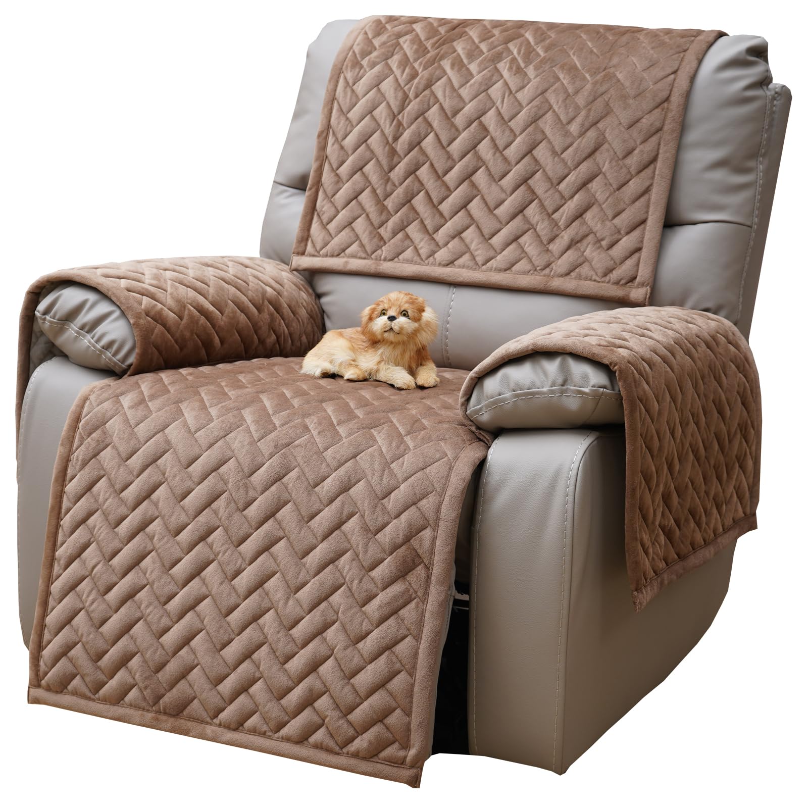 Eismodra Recliner Chair Covers,Recliner Covers That Stay in Place,Washable Recliner Slipcover for Large Recliner 3 Seater Sofa C