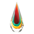 Faceted Teardrop Art Glass 4X3X8