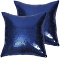 Poise3Ehome 20X20Inches Navy Blue Throw Pillow Covers Sequin Decorative Pillow Covers For Couch, Bed, Living Room, Christmas (Na