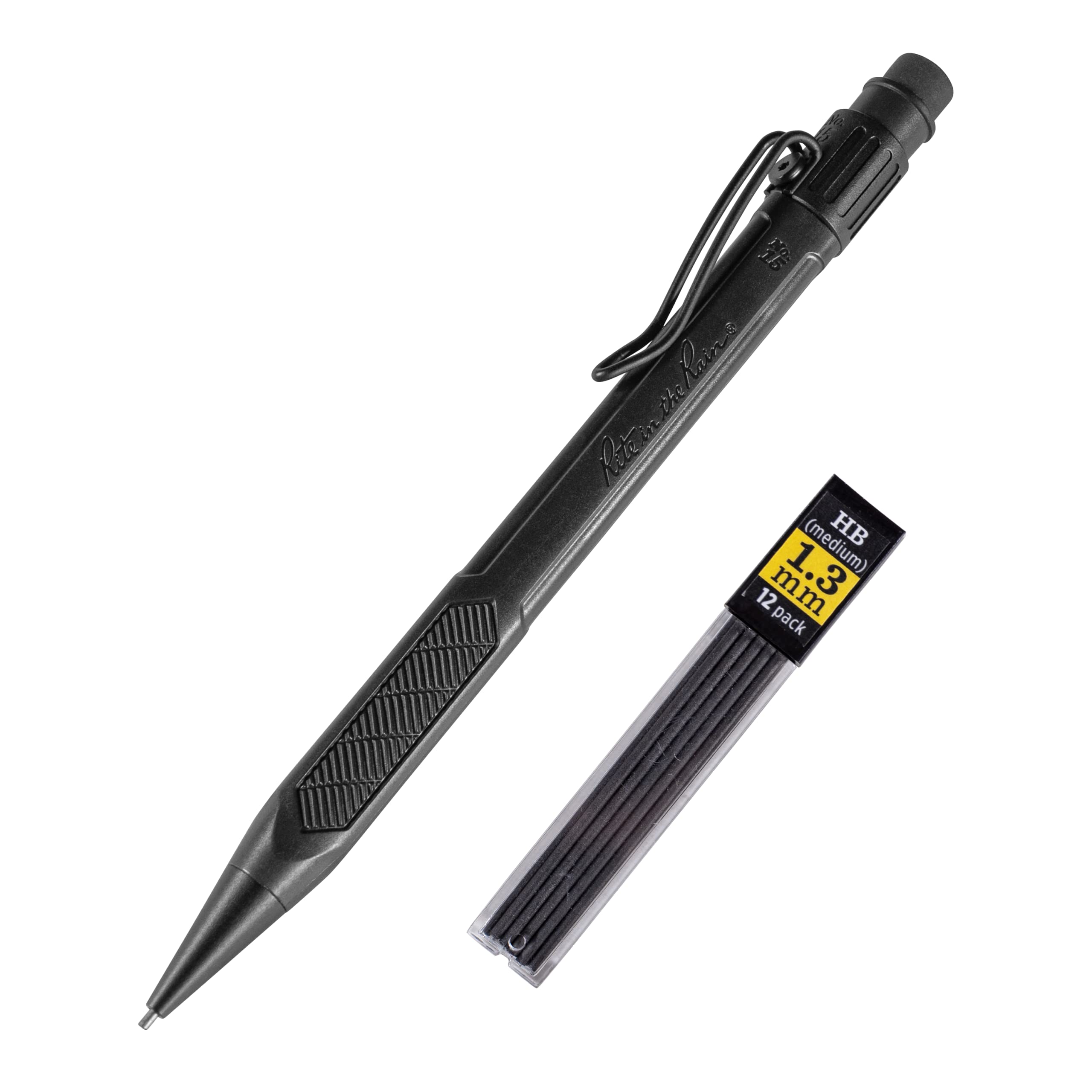 Rite In The Rain Weatherproof Mechanical Pencil, Black Barrel, 1.3Mm Dark Lead, 12 Lead Refills (No. Bk15)
