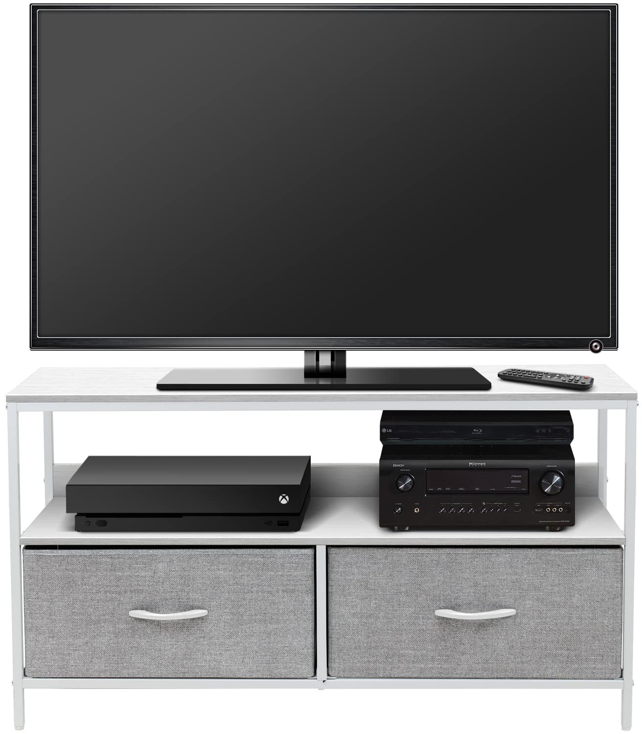 Sorbus Tv Stand Dresser With 2 Faux Wood Drawers - Television Riser Chest With Storage - Bedroom, Living Room, Closet, & Dorm Furniture