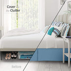 Nestl Blue Heaven Full Xl Bed Skirt - Full Xl Size Bed Skirt 14 Inch Drop - Brushed Microfiber Bed Skirts - Hotel Quality Pleated Bed Skirt - Shrinkage & Fade Resistant