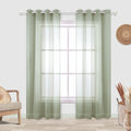 KOUFALL 96 Inches Long Sage Green Curtains 2 Panel Set,Sheer Boho Curtains for Living Room Bedroom,52x96 in Length