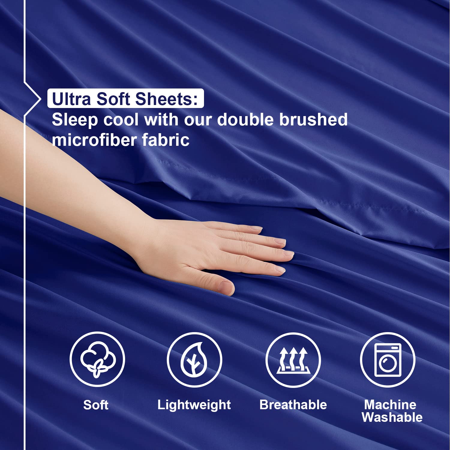 Nestl Twin Sheets Set - 3 Piece Twin Bed Sheets, Deep Pocket, Hotel Luxury, Extra Soft, Breathable And Cooling, Royal Blue Sheets For Twin Size Mattresses