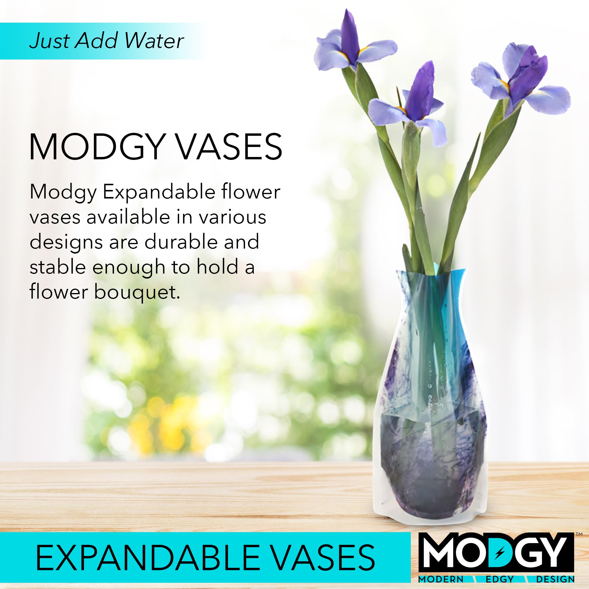 Modgy Expandable Flower Vase Plastic Decorative Modern Vases For Flowers Centerpieces Dining Table Decor Living Room Bathroom We