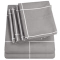 Full Size Bed Sheets - 6 Piece 1500 Supreme Collection Fine Brushed Microfiber Deep Pocket Full Sheet Set Bedding - 2 Extra Pillow Cases, Great Value, Full, Window Pane Gray