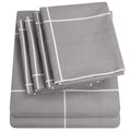 King Size Bed Sheets - 6 Piece 1500 Supreme Collection Fine Brushed Microfiber Deep Pocket King Sheet Set Bedding - 2 Extra Pillow Cases, Great Value, King, Window Pane Gray