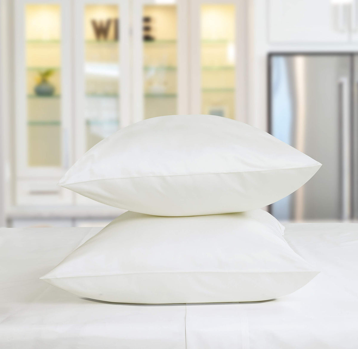 Threadmill 1200 Thread Count 100% American Supima Cotton Sheets Set Of 2 Standard Pillow Cases, 5-Star Hotel Quality Luxury Bed