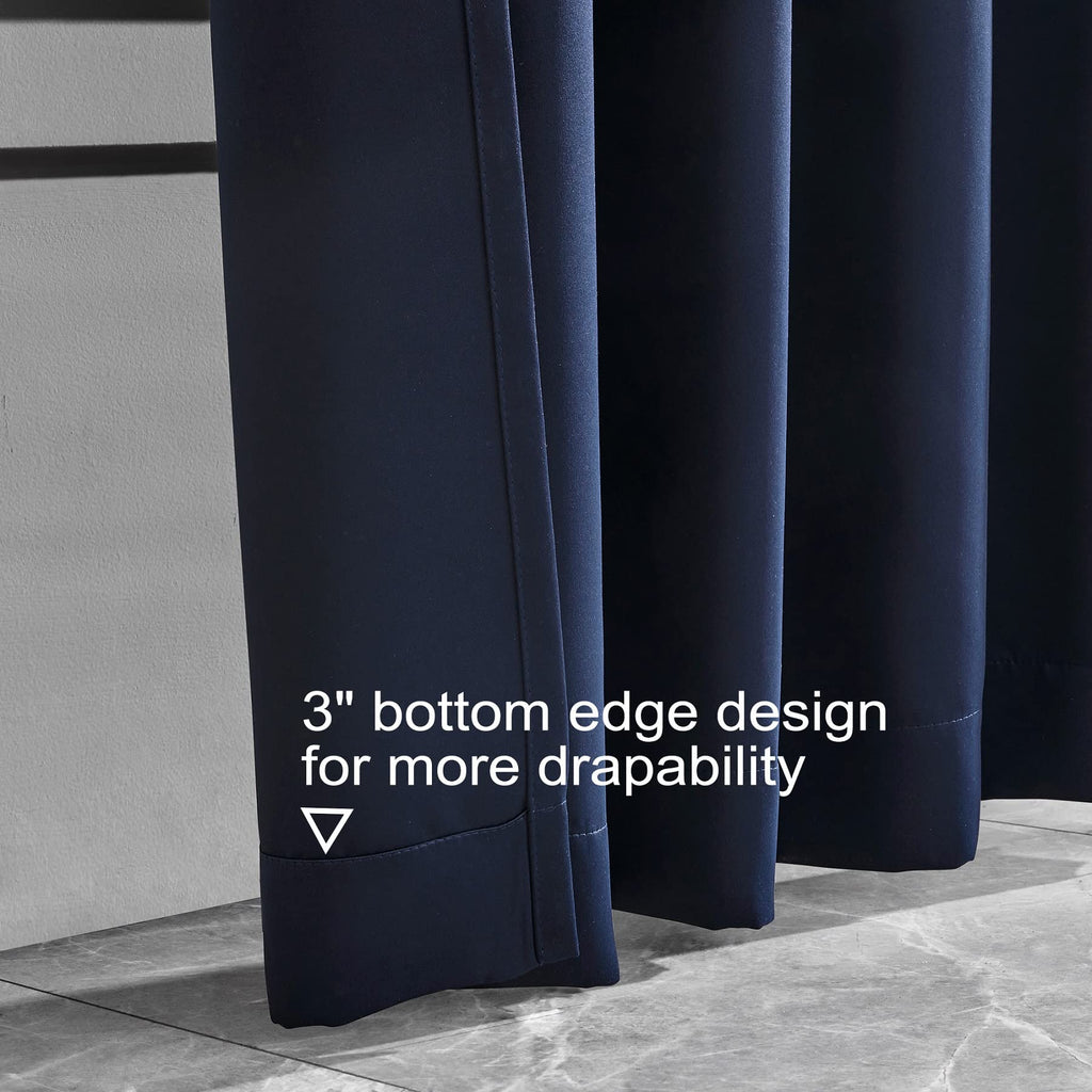 Pickluc Blackout Curtains 84 Inches Long 2 Panels, Black Out Drapes For Bedroom Or Living Room, Back Tab And Rod Pocket Top, Set