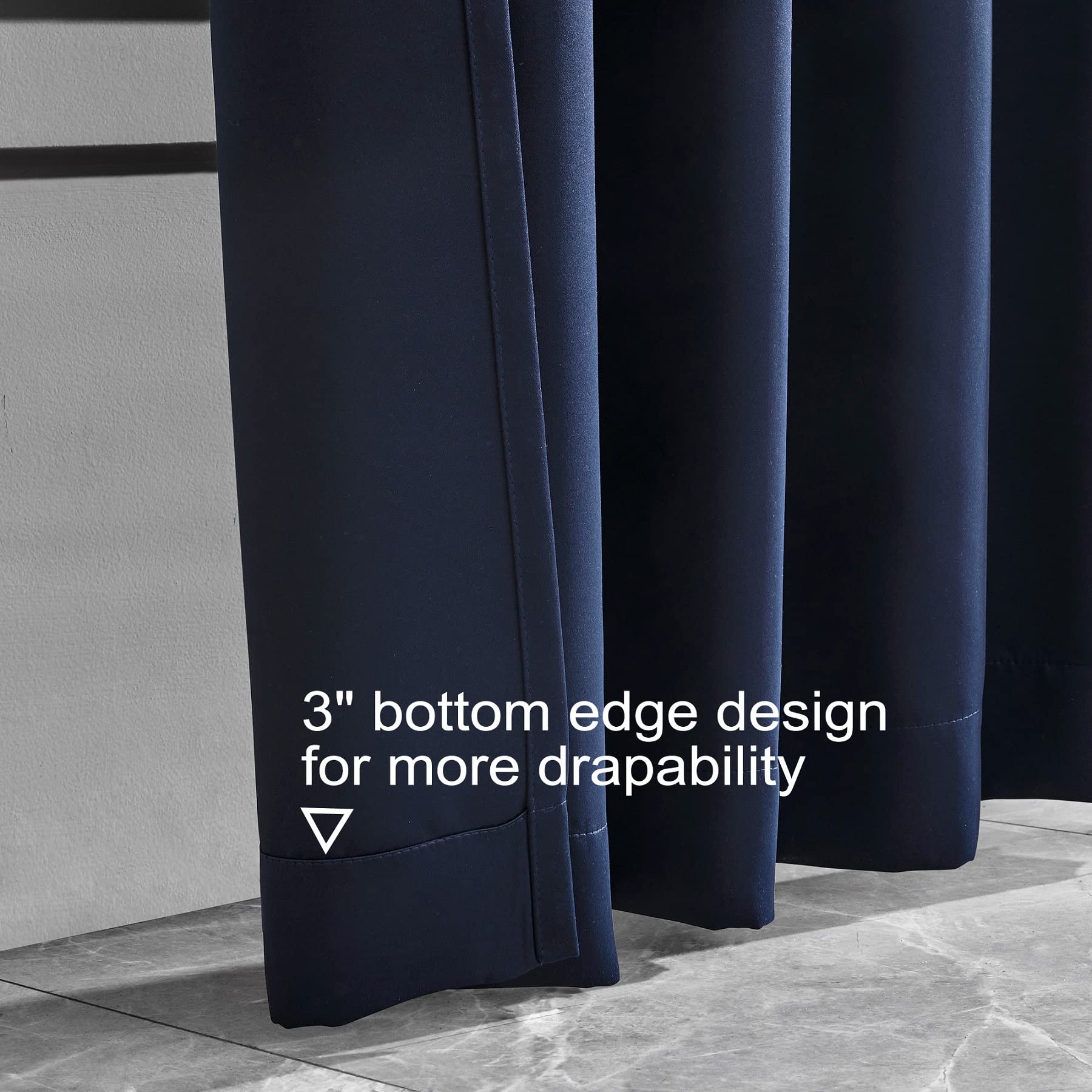 Pickluc Blackout Curtains 84 Inches Long 2 Panels, Black Out Drapes For Bedroom Or Living Room, Back Tab And Rod Pocket Top, Set