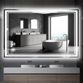 WUENLux 48 x 28 LED Mirror for Bathroom Anti-fogging Bathroom Mirror with Lights Stepless Dimmable 3 Colors Front and Backlit 