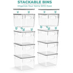 Sorbus Medium Clear Plastic Storage Bins With Lids, Clear Stackable Storage Bins, Clear Toy Storage Bins, Clothes, Medicine, Mak