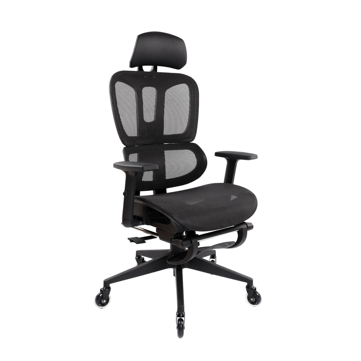 Techni Mobili Ultimate Reclining Ergonomic Chair With Lumbar Support – Office Or Gaming Chair With Adjustable Headrest, Armrests, And Footrest - Black