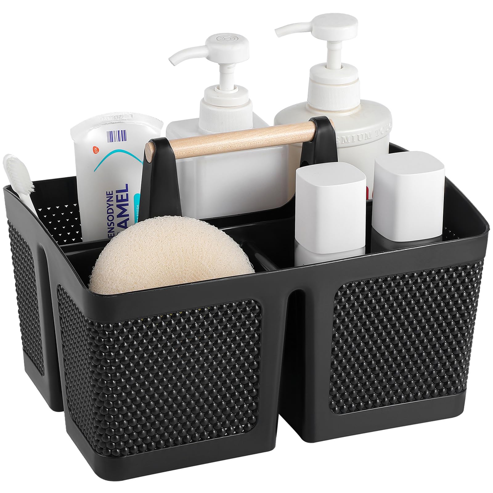 rejomiik Portable Shower Caddy Basket Plastic Cleaning Caddy Organizer Storage Tote with Handle for Bathroom, College, Dorm Room