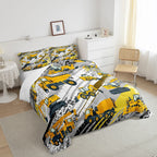 Boys Construction Comforter Set Truck Bedroom Decor For Kids Girls Under Construction Vehicles Down Comforter Toddler Child Cart