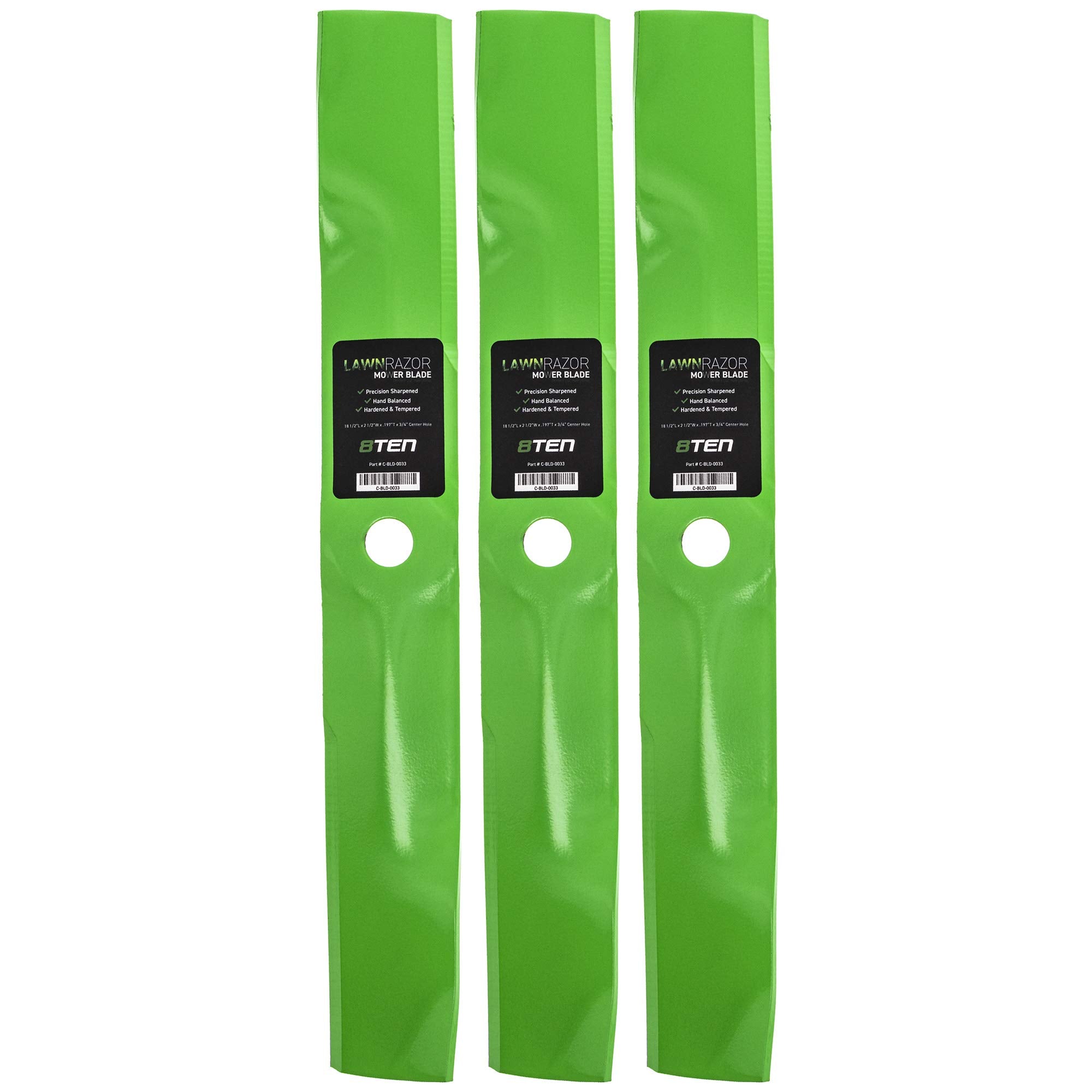 8Ten Lawnrazor Mower Blade Set For John Deere 345 325 335 Scotts Gt2554 S2554 M6467 M115496 54 Inch (High Lift)