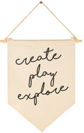 Create Play Explore-Sign Above Crib-Flag Wall Decor Gifts for Baby Boys Girls Kids-Canvas Hanging Pennant Banner Wall Decor Gift
