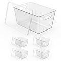 Clear Stackable Fridge Organizer with Lids, 4 Pack Large 11.57.56 Inch