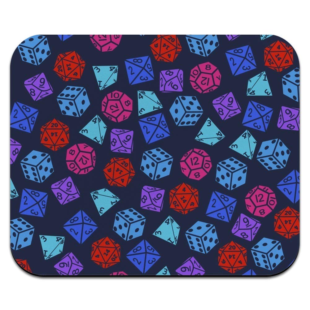 Dungeon Dice Pattern For Fighting Dragons Low Profile Thin Rubber Mouse Pad Mousepad