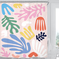 Miyotaa Matisse Colorful Abstract Shower Curtain Set 60Wx71H Inches Pastel Modern Minimalist Aesthetic Girls Danish Art Polyeste