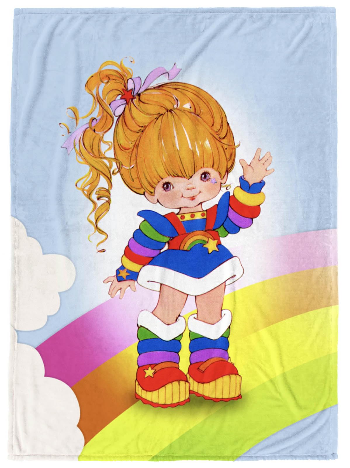 Jay Franco Rainbow Brite Plush Throw Blanket - Measures 50 X 70 Inches, Super Soft Lightweight Fleece Kids Bedding