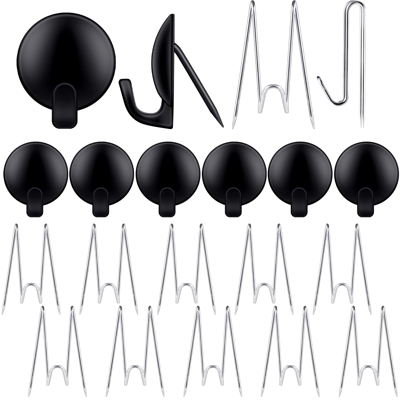20 Pieces Metal Cubicle Hooks Fabric Panel Wall Hooks Set Cubicle Clip Pins Wall Wire Clips Push Hanger For Office Home Kitchen