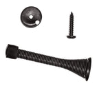 Kiseer 12 Pack Spring Door Stops 3 1/4' Flexible Heavy Duty Spring Door Stopper With Rustproof Screw Rubber Bumper Tips (Black)
