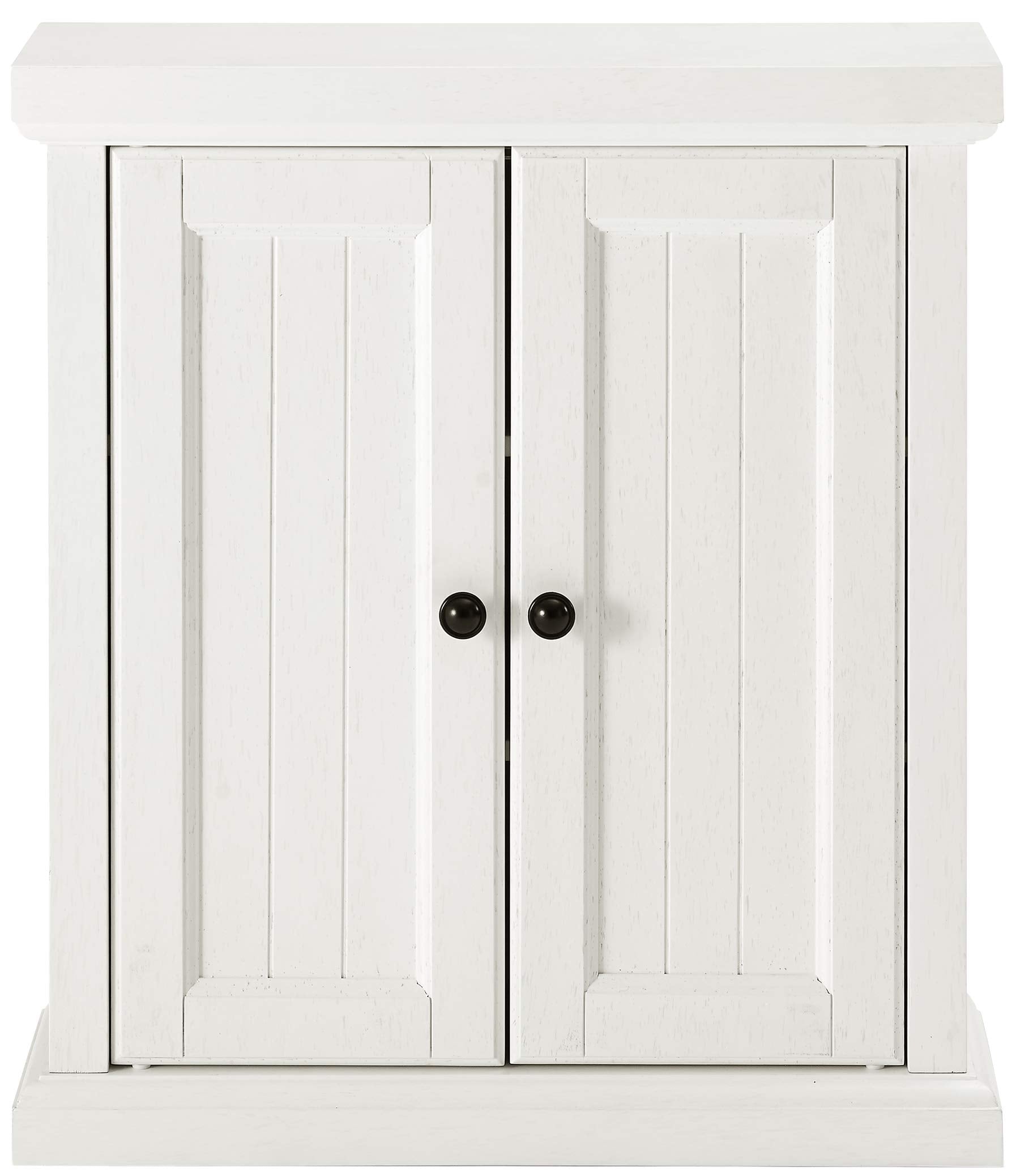 Crosley Furniture Seaside Wall Mounted Bathroom Storage Medicine Cabinet with Shelves, Distressed White