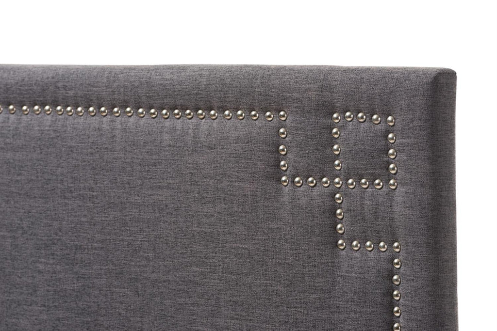 Baxton Studio Geneva Modern and Contemporary Fabric Upholstered Headboard Grey/Twin