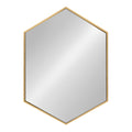 Kate and Laurel McNeer Hexagon Metal Frame Wall Mirror with Gold Finish for Bathrooms, Entryways, Bedrooms, and More, 31 x 22-in