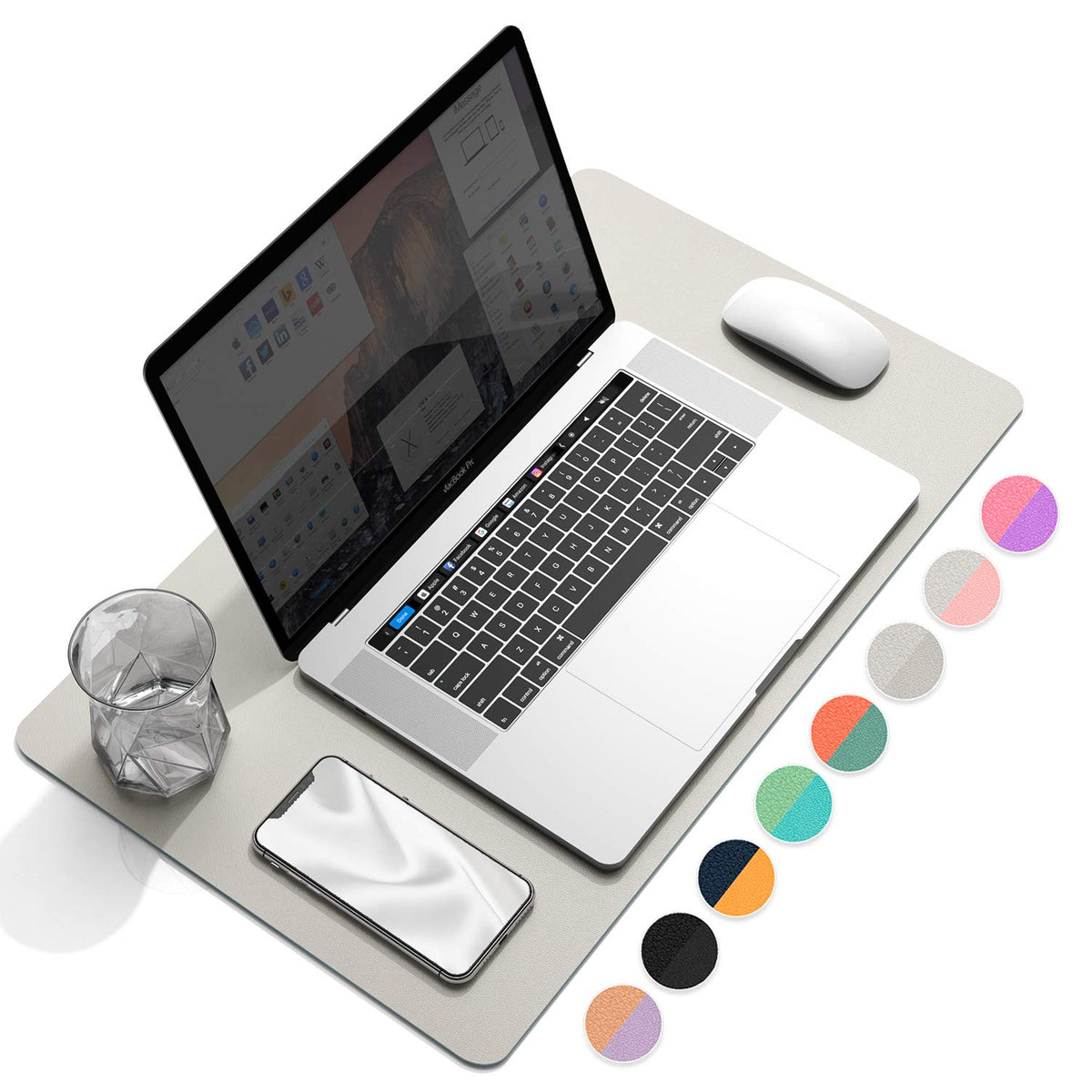 Ysagi Multifunctional Office Desk Pad, Ultra Thin Waterproof Pu Leather Mouse Pad, Dual Use Desk Writing Mat For Office/Home (23