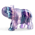 Hxswkk 2.5 Rainbow Fluorite Crystal Elephant Decor Gemstone Hand Carved Animal Healing Statue Craft Home Office Gifts