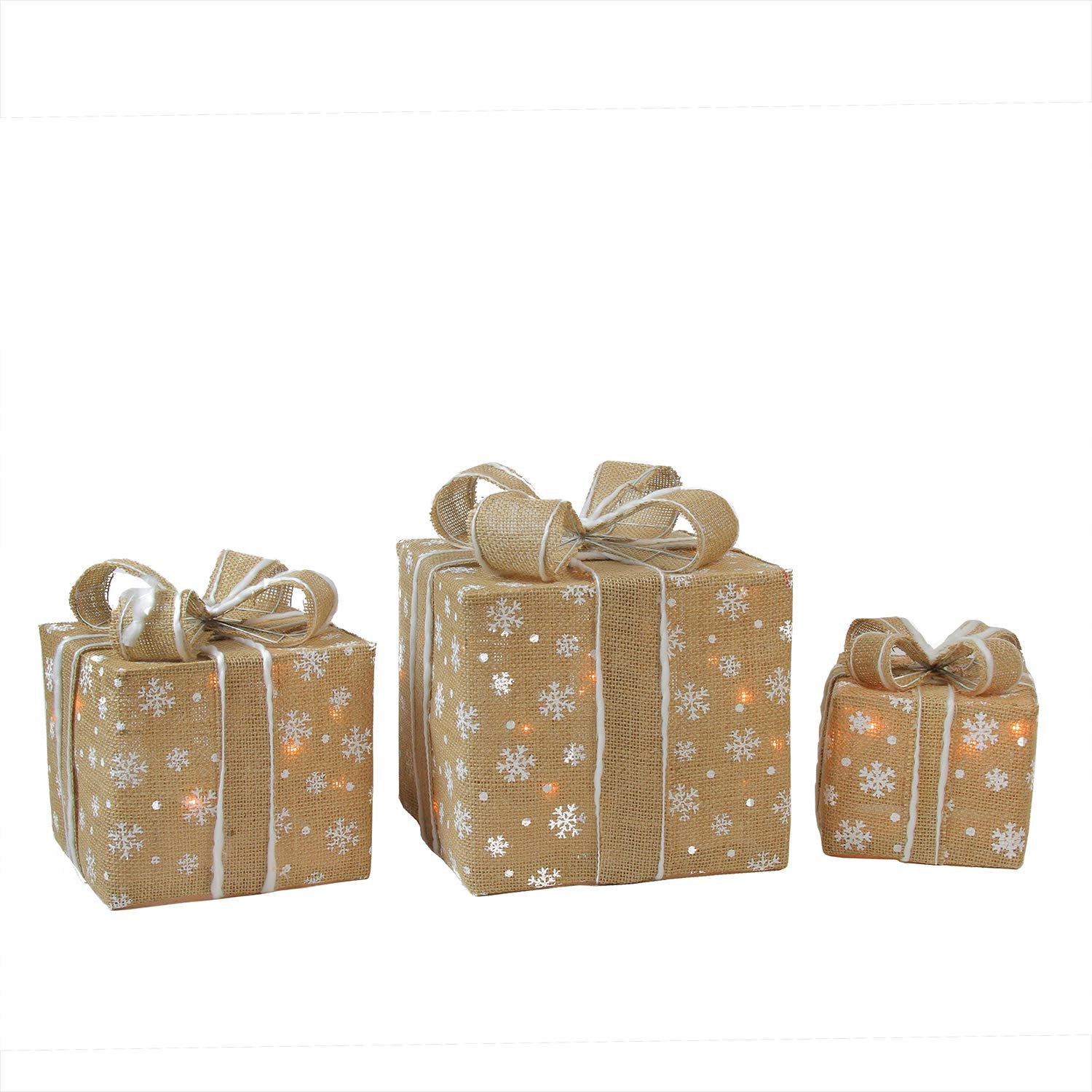 Northlight Y00044 Set of 3 Lighted Natural Snowflake B