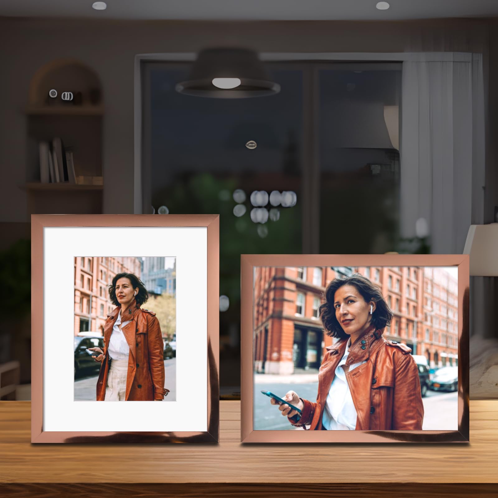 Bsrhome 8X10 Picture Frame 2 Pack, Made Of High Definition Plexiglass For 8 X 10 Rose Gold Frames,Display Pictures 5X7 With Mat,