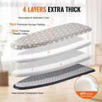 Vevor Ironing Board With Large 51 X 13 Ironing Surface, Thickened 4 Layers Iron Board With Heat Resistant Cover And 100% Cotton